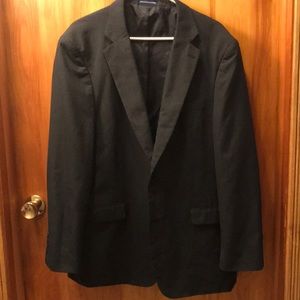Men’s black pin stripe suit